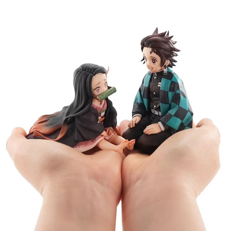 

Anime Figure Demon Slayer Kimetsu No Yaiba Kamado Tanjirou Kamado Nezuko Cute Toys for Kids Collectible Model PVC Doll gift