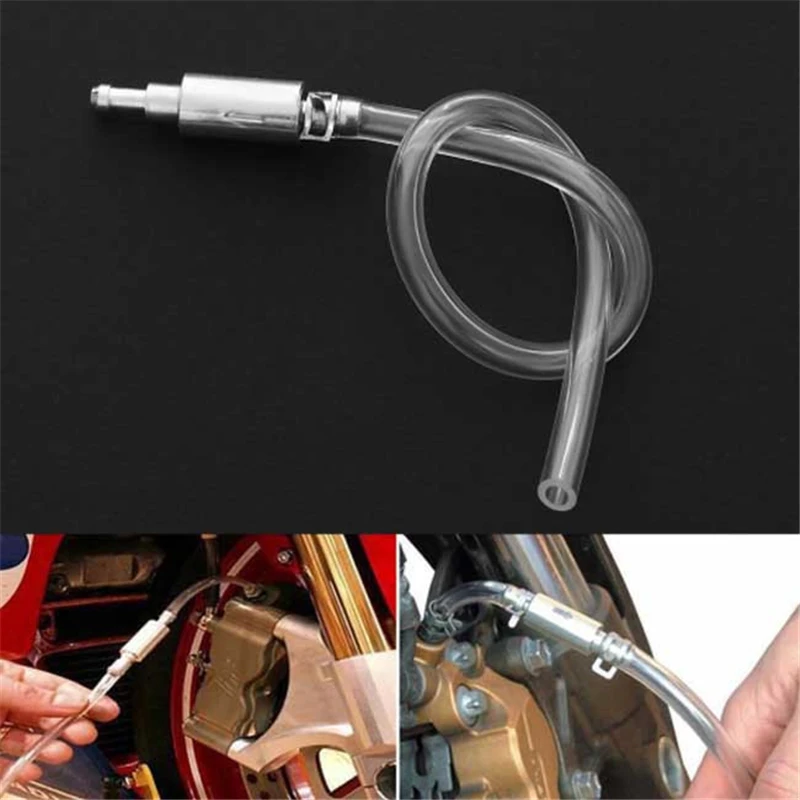 1pcs Brake Fluid Bleeder Hose with One-Way Non-Return Check Valve Auto Car Vehicle Motorcycle Brake Clutch Bleeder Hose Pipe Kit