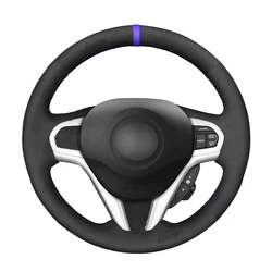 Hand-stitched Black Suede Steering Wheel Cover for Honda CR-Z CRZ 2011 2012 2013 2014 2015 2016