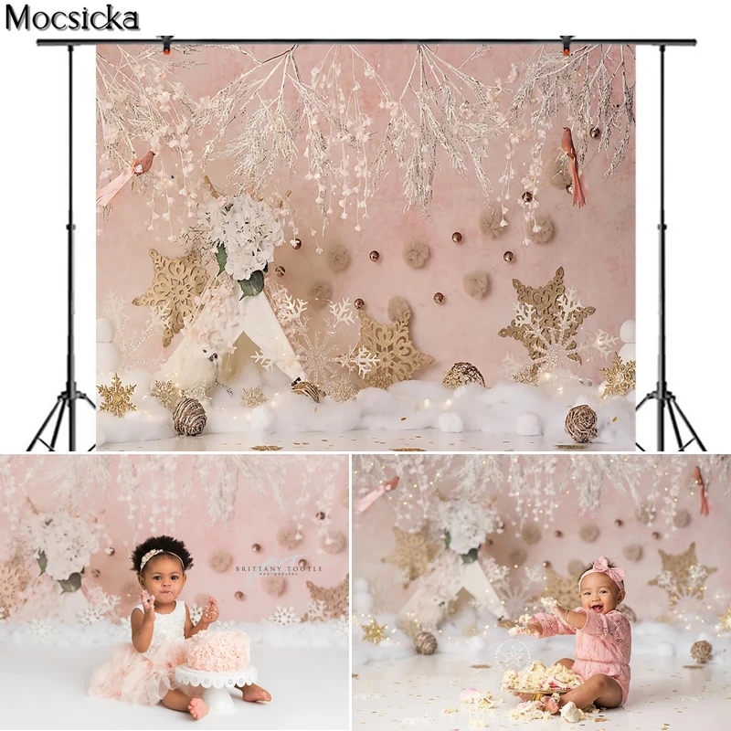 

Mocsicka Christmas Photography Background Snowflake Backdrop Children Portrait Xmas Newborn Party Decoration Props Photo Studio