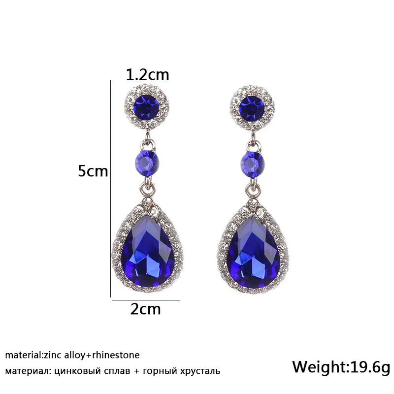 Crystal Long Hanging Earrings for Women Water Drop Full Rhinestone Dangle Earrings boucle oreille femme Fashion Ear Jewelry