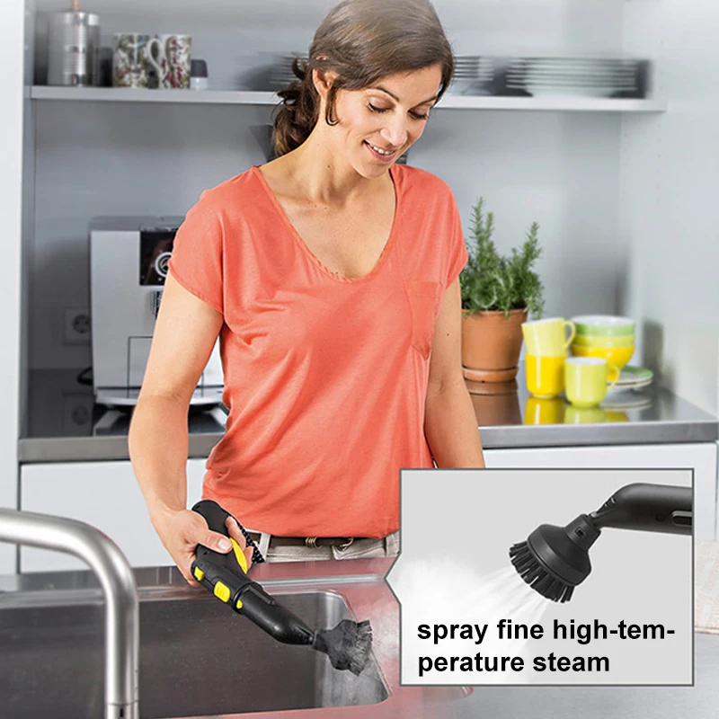 Bocais para escova de carro karcher easyfix sc 1-7 series limpador a vapor acessórios substituição cabeça redonda de nylon cerda grande área