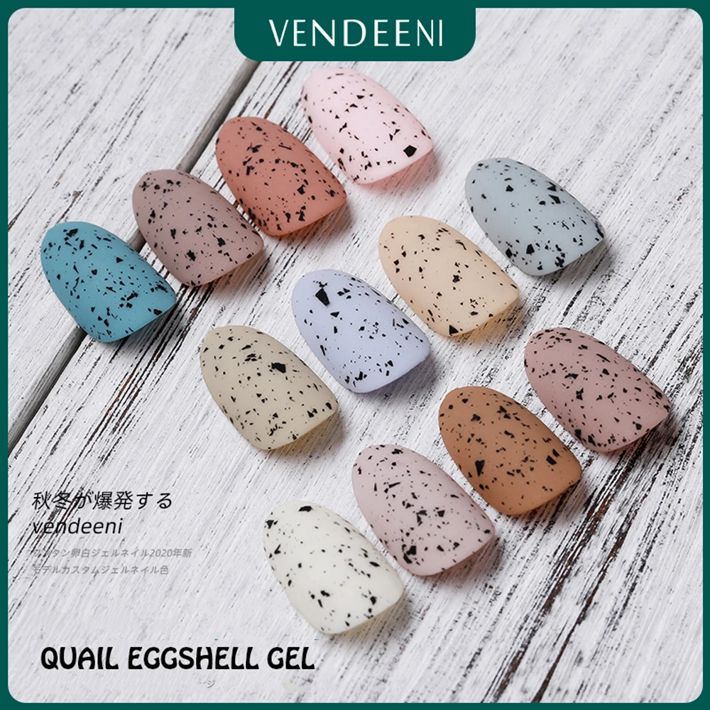 

VDN 15ml Eggshell Gel Nail Polish Quail Egg Effect UV Nail Gel Varnish Special Black Material Clear Gel Lacquer Any Color Base