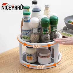 NICEYARD Kitchen Rotating Organizer Turntable Condiment Storage Rack 1 Tier Tray Round Shelf Spice Rack Pantry Cabinet