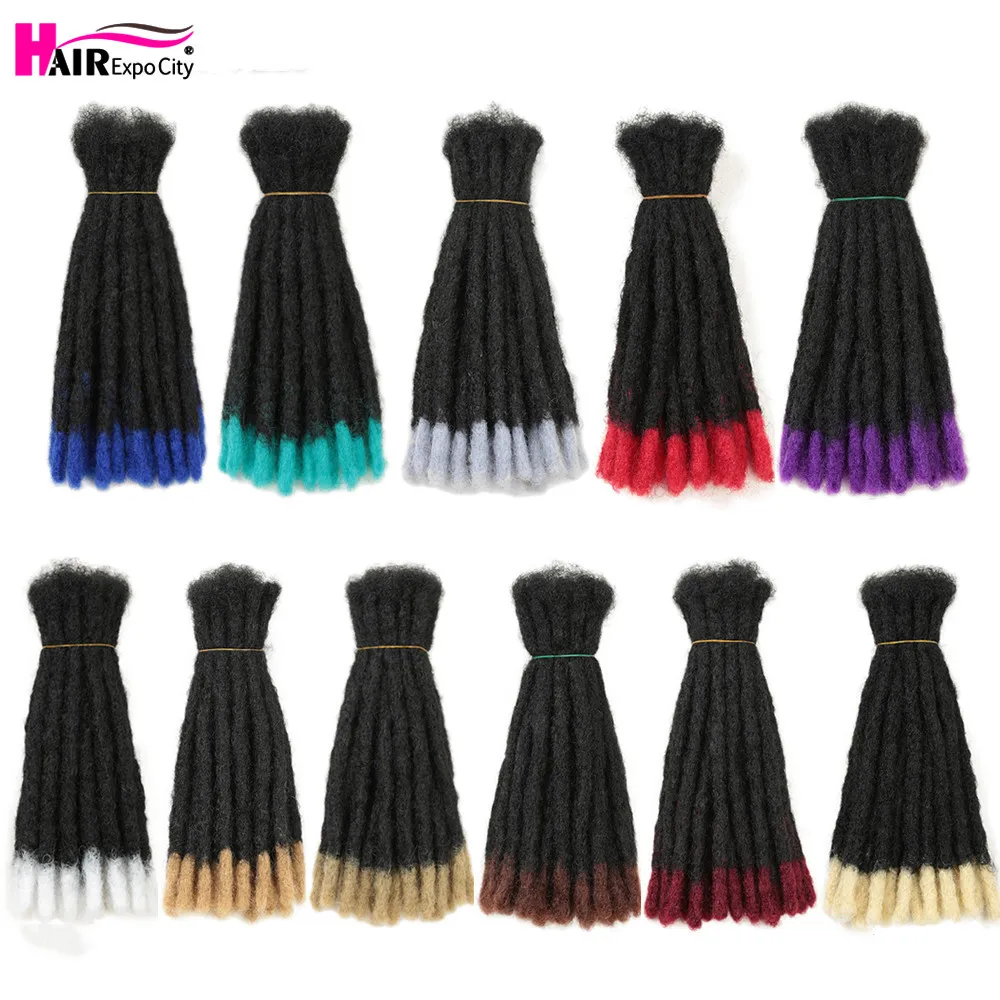 10 นิ้วHandmade Dreadlocksส่วนขยายของผมถักโครเชต์สำหรับผู้ชายและผู้หญิงOmbre Braiding Hair ExtensionผมExpoเมือง