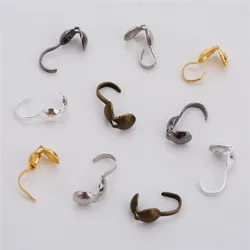 200pcs/lot 4mm Iron Necklace Connector Clasps Calottes End Crimps Beads End Clasps Connectors For DIY Jewelry Accessories Making