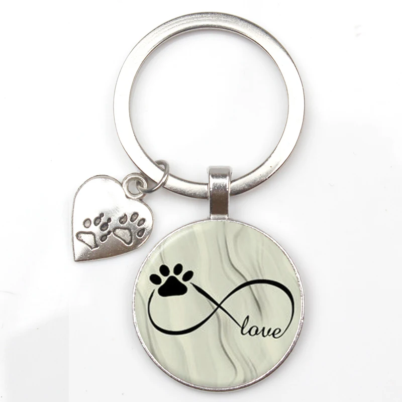 جديد الحب قلادة المفاتيح باو طباعة حلقة رئيسية الكلب زوجين الفضة مطلي المفاتيح لأصدقائك هدايا عيد الميلاد للأصدقاء