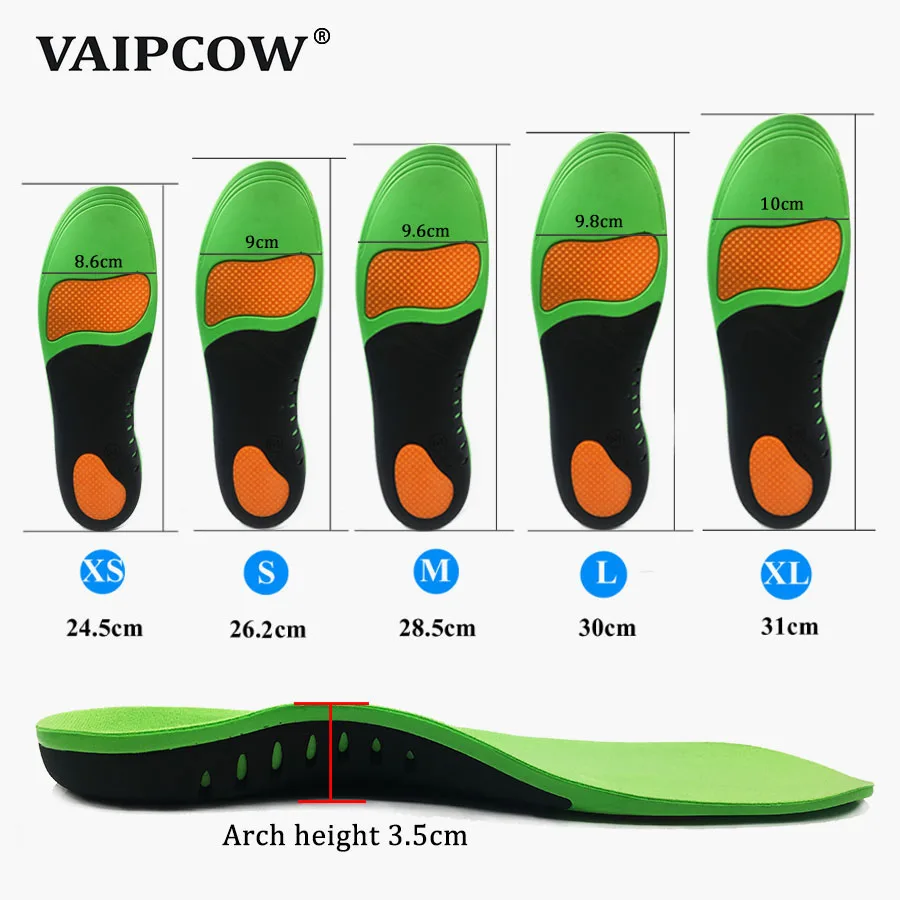 VAIPCOW Orthopedic Shoes Sole Insoles For Shoes Arch Foot X/O Type Leg corrigibil Flat Foot Arch Support Sports Shoes Inserts