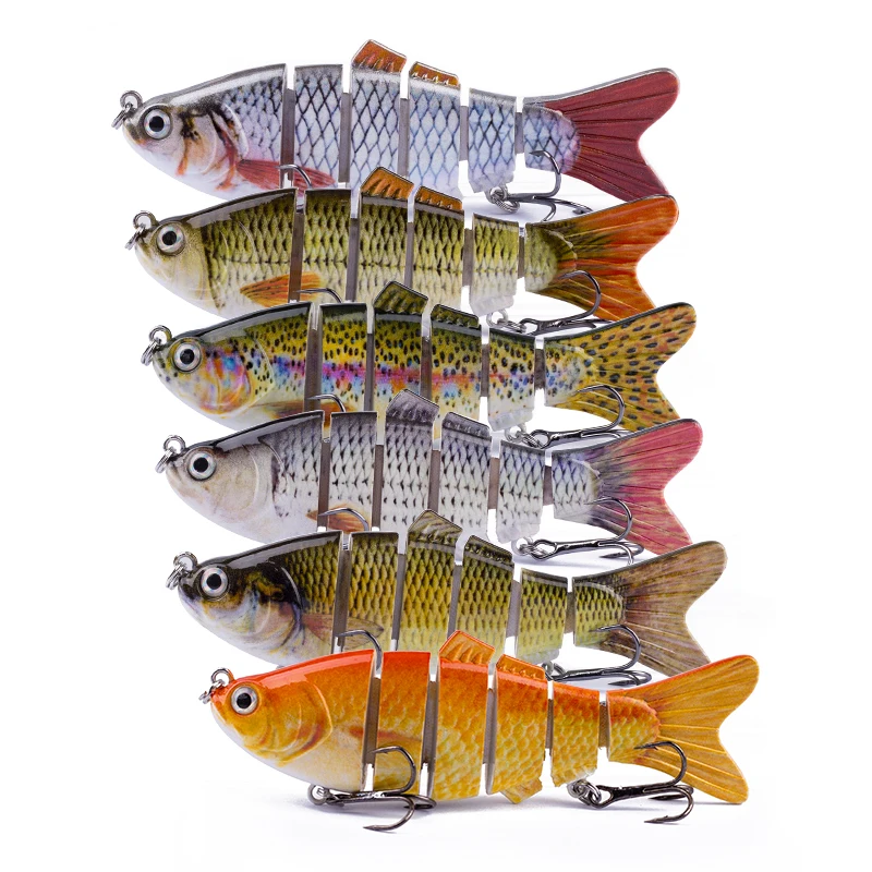 Hanlin Set 4 Inch 16.5g Fishing Lures Multi Jointed Wobblers Swimbait Hard Artificial Bait Crankbait Sinking Pike Bass Tackle