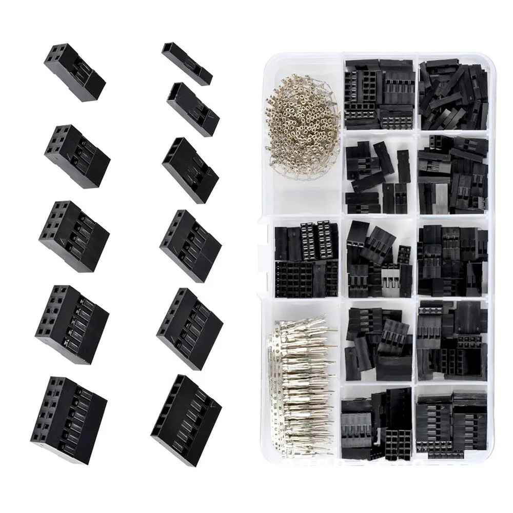 620Pcs Dupont Connector 2.54mm, Dupont Cable Jumper Wire Pin Header Housing Kit, Male Crimp Pins+Female Pin Terminal Connector