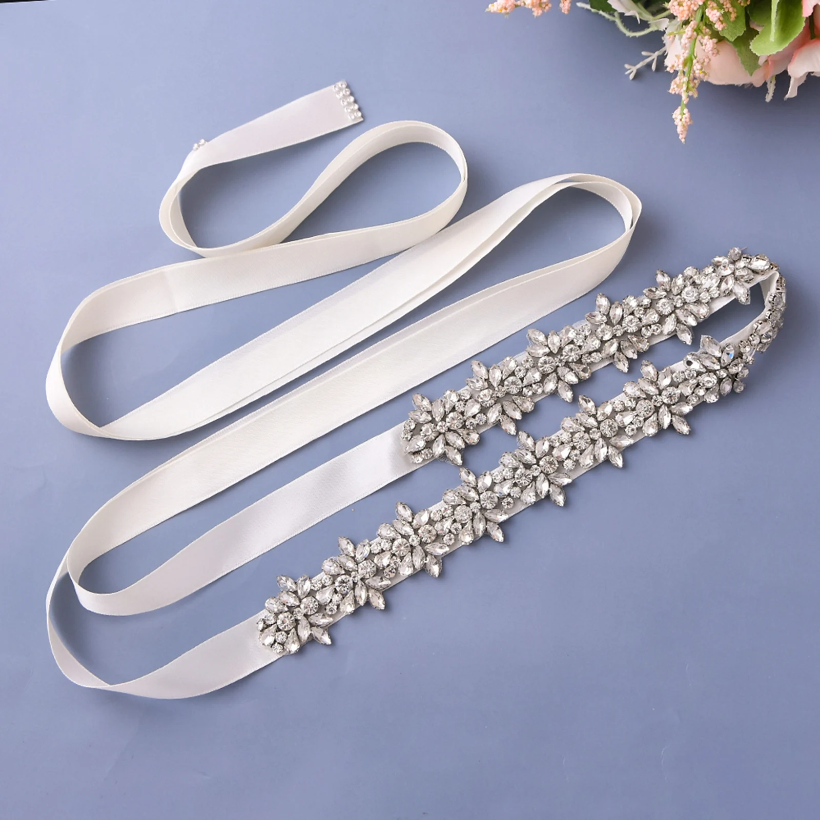 Handmade Wedding Dress Belt Rhinestones Belt Bridal Belts Silver Diamond Bridal Sashes Wedding Accessories Bridal Belts Women