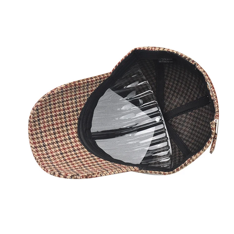 FS Luxury Houndstooth Baseball Caps For Men Brand Women Brown Plaid Designer Hat High Quality Cotton Trucker Cap Casquette Homme