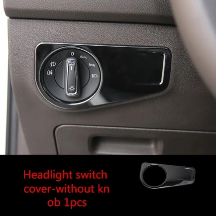 For Volkswagen Tiguan 2017-2019 Black titanium Car interior Headlight switch cover - without knob 1pc