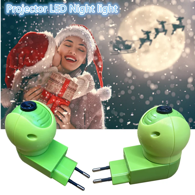 Projector EU Plug 220V LED Night Light Creative Table Bedside Lamp Romantic Bear Image Kids Room Decoration Xmas Gift Box
