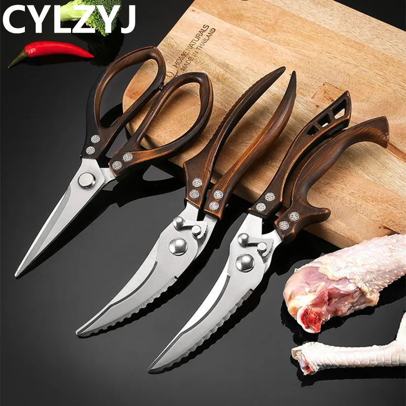 

Kitchen Bone Scissors Stainless Steel Knife Kitchen Gardening Strong Scissors Chicken Bone Scissors Professional Sharp Scissors