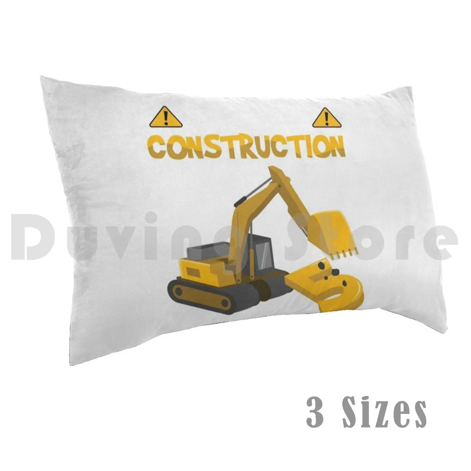 This Little Construction Worker Is 5 Birthday For Kids & Boy Pillow Case Printed 50x75 Excavator Engineer