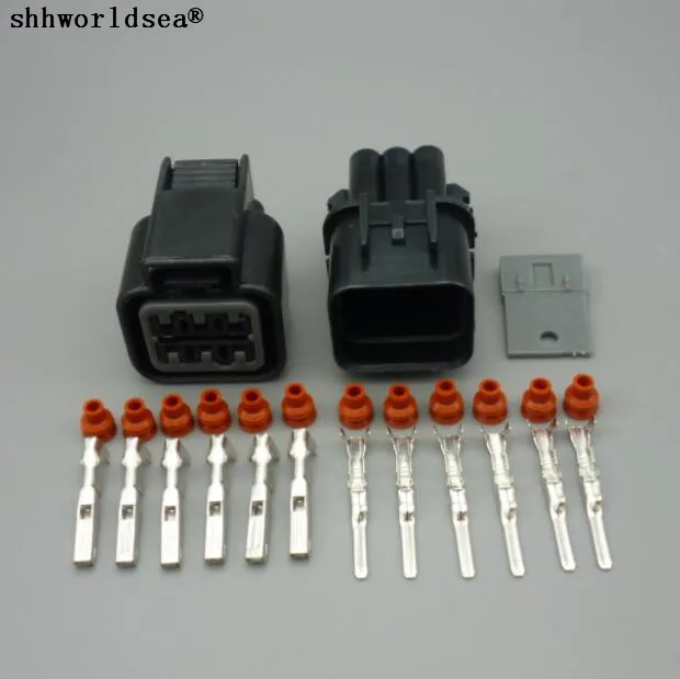 

shhworldsea 1set 2.2mm 6 Pin PB625-06027 Female And Male Automotive Waterproof Plastic Electronic Housing Connector Plug