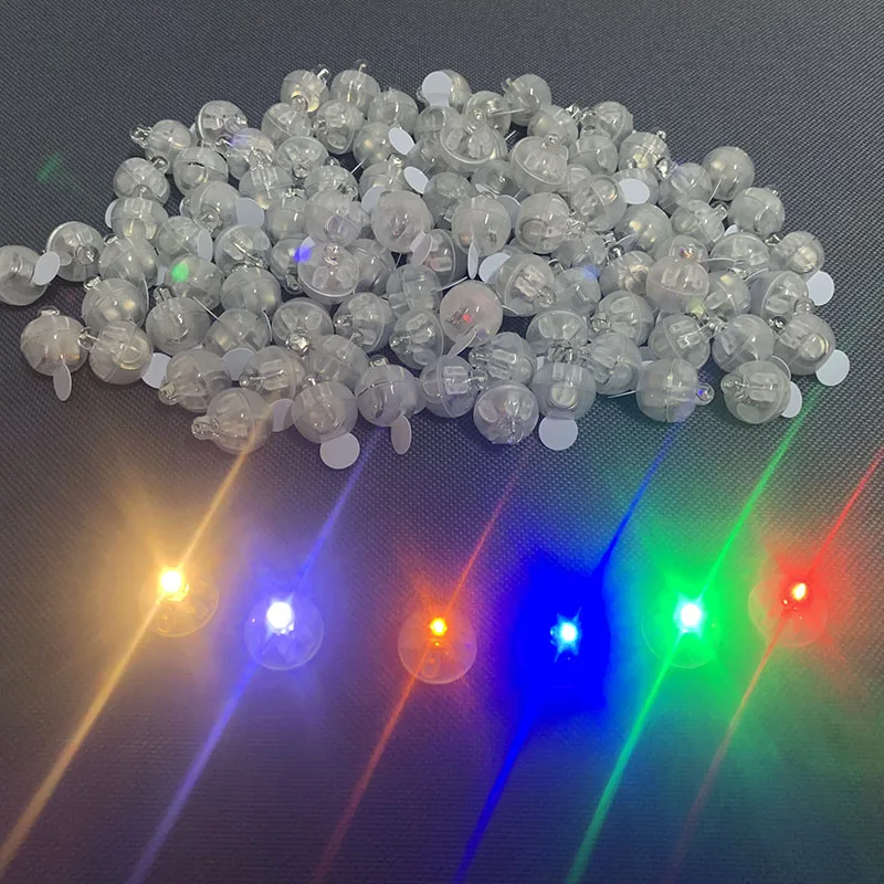 50 pezzi bicchiere piccola sfera rotonda interruttore della luce palloncino LED flash lampade luminose lanterna luce per la decorazione di compleanno della festa nuziale