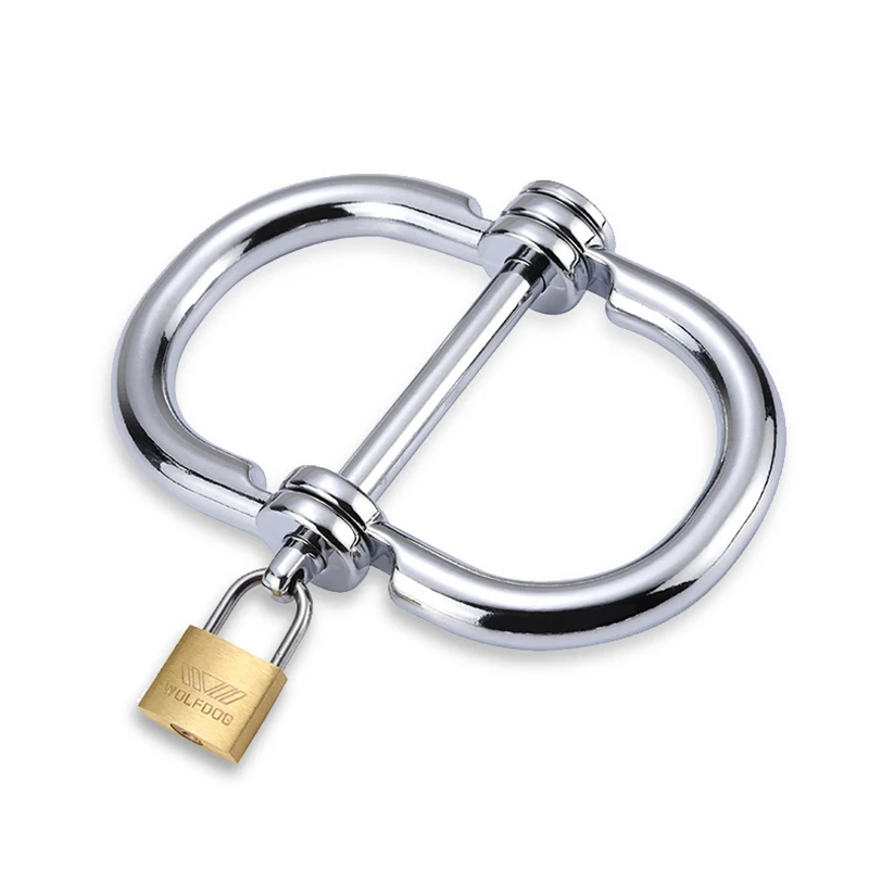 

Erotic Metal Handcuffs With Brass Lock Hand Cuffs Restraint BDSM Bondage Slave Intimate Adult Games Sex Toys For Couple