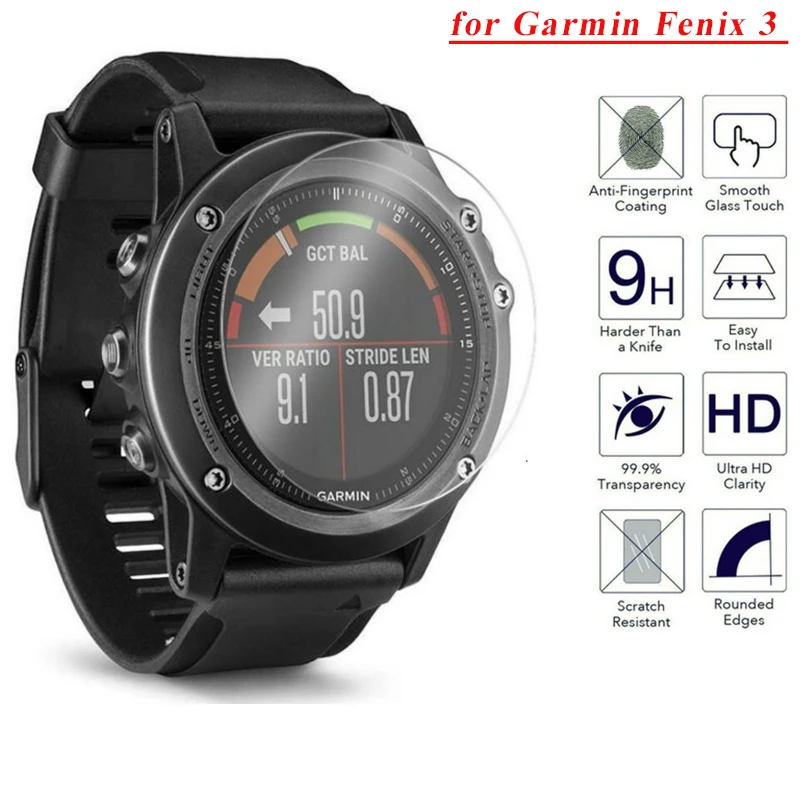 2Pcs 9H HD clear full Protective film For Garmin Fenix 3 Screen Protector For Garmin Fenix 3 Protective Watch Anti-Scratch Film