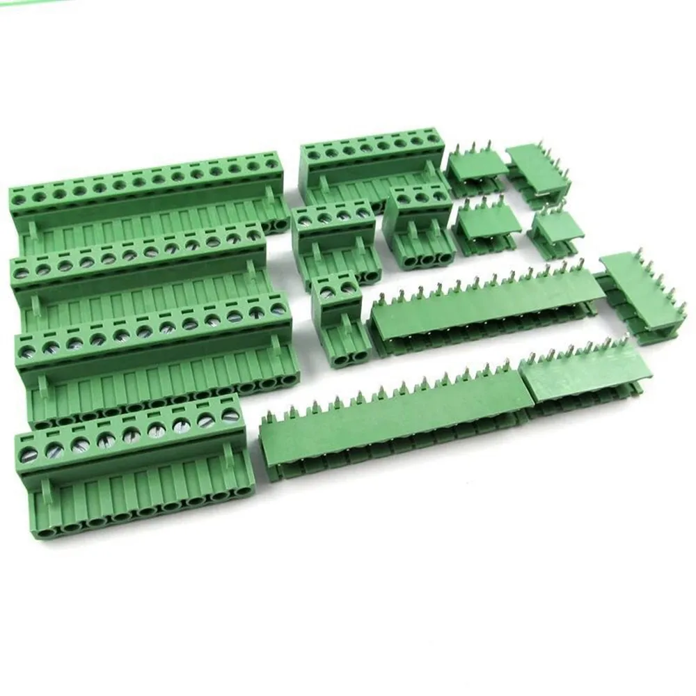 10sets 5.08MM Pitch PCB Pluggable Terminal Block Connector 2/3/4/5/6/7/8P Curved Needle KF2EDGK