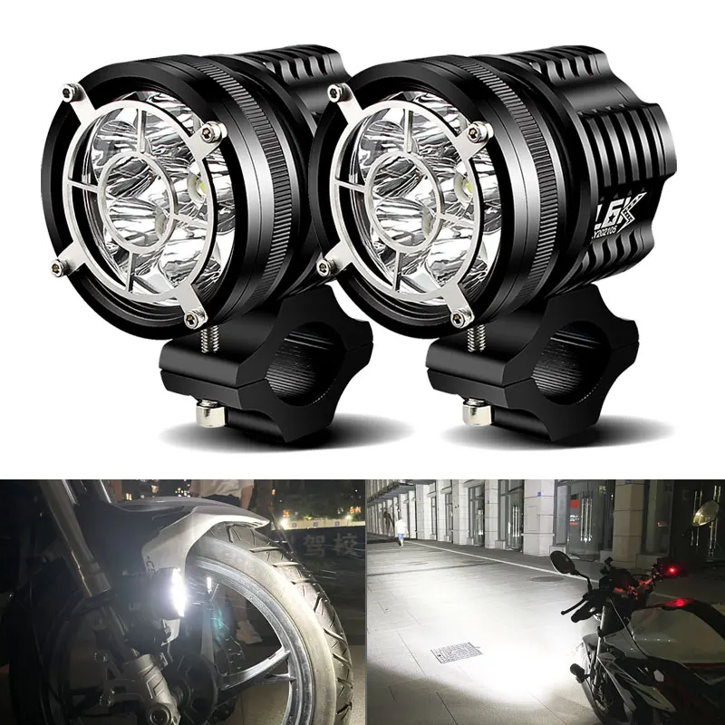 LED Motorcycle Spotlight fog light Bulb Motorbike Headlight auxiliary lamp For HONDA XLV 600 650 700 TRANSALP NX 650 FMX 650 TRX