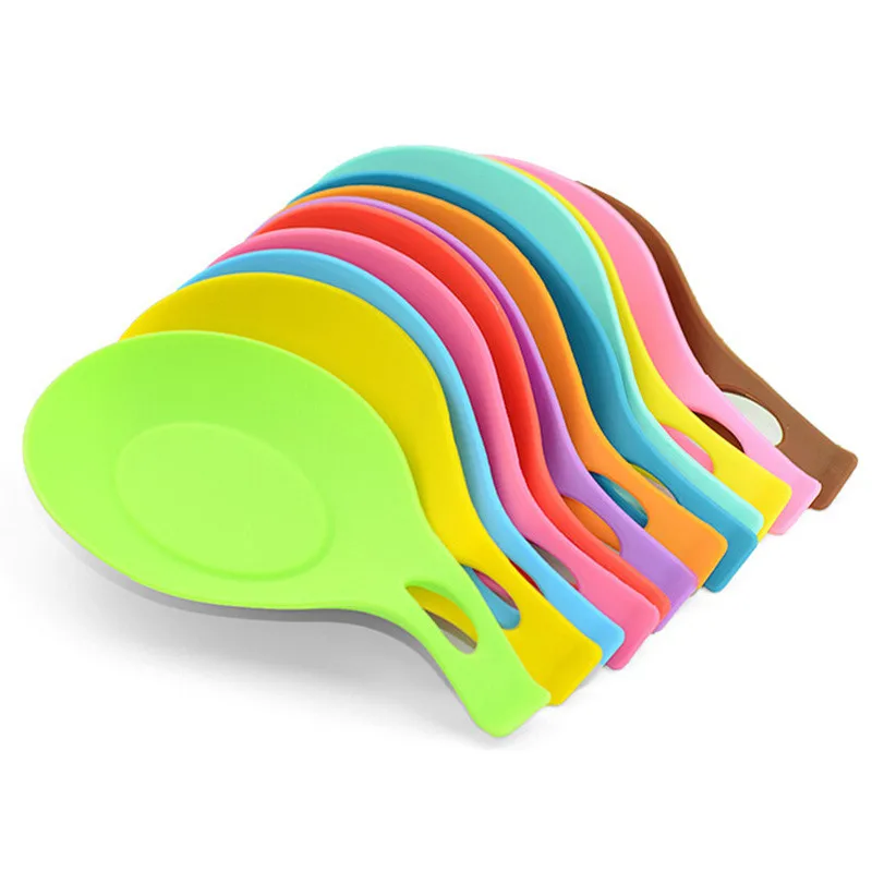 Kitchen Silicone Spoon Rests Heat Resistant Non-stick Silicone Mat Cooking Tools Pot Clips