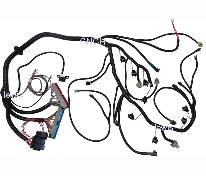 CNCH Updated TXL Wires 99-03 Vortec Standalone Wire Harness with T56 Transmission Drive By Cable Multec Injector Plug