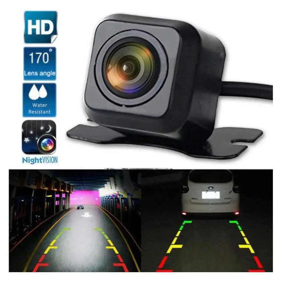 Car Rear View Camera Universal HD Night Vision Backup Parking Reverse Camera Waterproof IP68 170 Wide Angle HD Color Image