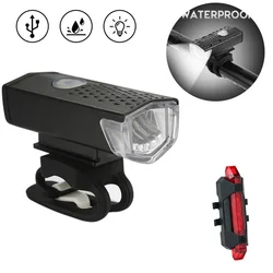 Bike Bicycle Light USB LED Rechargeable Set MTB Road Bike Front Back Headlight Lamp Flashlight Cycling Light Cycling Accessories