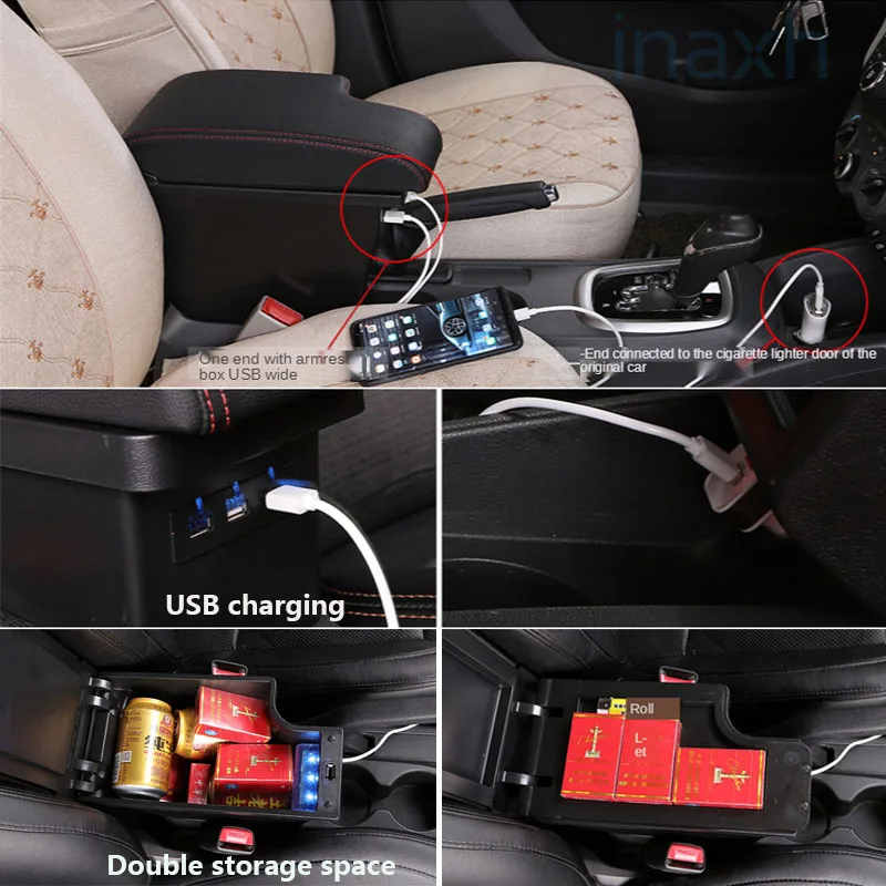 For Mazda CX-3 Armrest box Retrofit For Mazda 2 skyactiv version cx3 CX-3 Car Armrest Storage box car accessories Charging USB