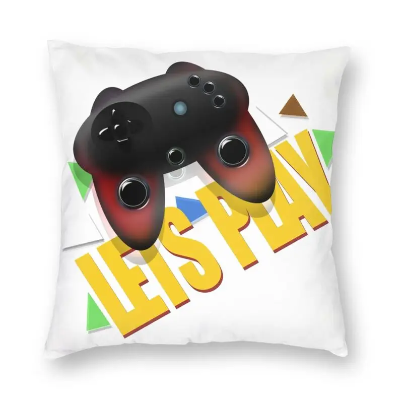 Personalized Game Controller Square Pillow Cover Home Decorative 3D Two Side Let's Play Games Console Cushion Cover for Car