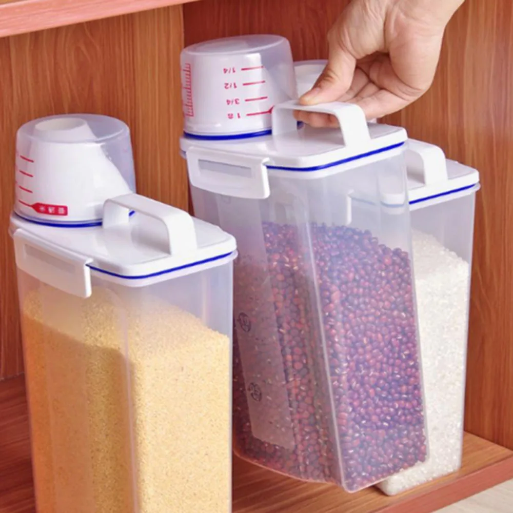 

High-quality Portable Storage Box Suitable For Cereals And Oatmeal Storage Tank With Measuring Cup