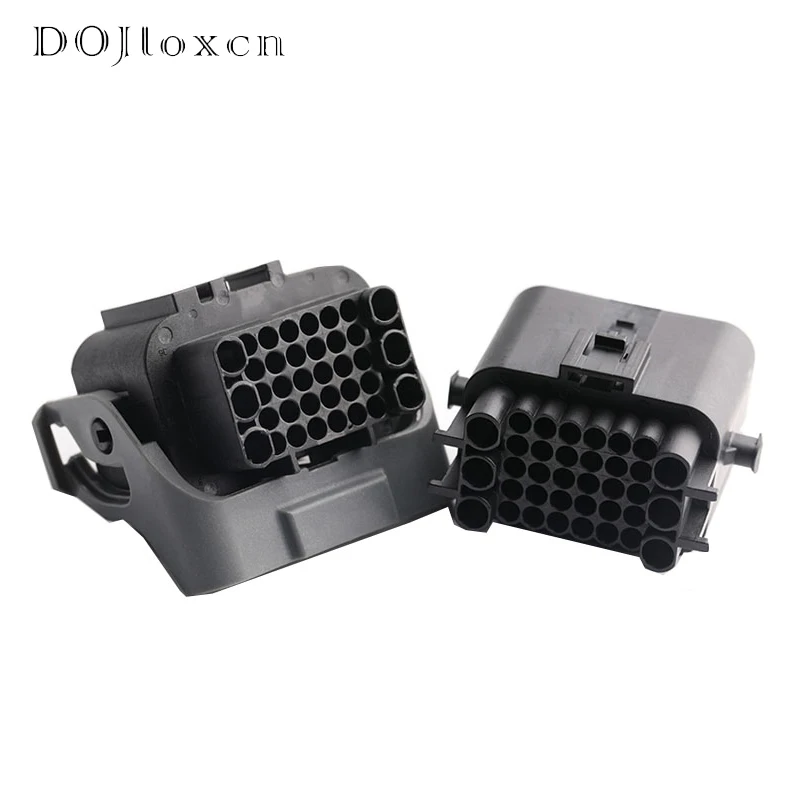 1 Set 36 Hole ECU Black Connector Socket Automobile Waterproof Male Female Wiring Plug 1743062-2 1743059-2