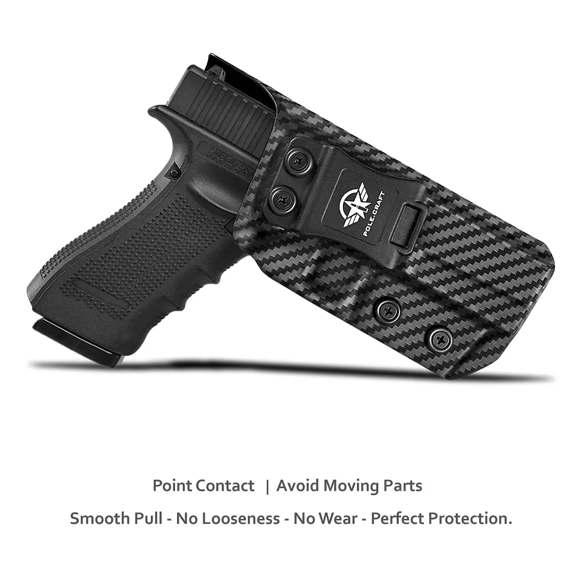 Glock 17 Holster, Carbon Fiber Kydex Holster IWB for Glock17 / Glock 22 / Glock 31 (Gen 3 4 5) Pistol - Inside Waistband Conceal