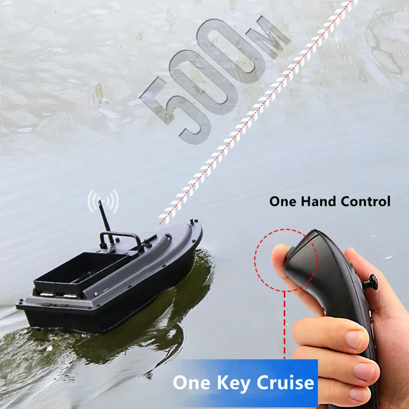 500M Control Remote Control Fishing Boat One Key Cruise 2KG Loading Hopper Dual Night Light 6Hours Endure Smart Bait Boat Toys