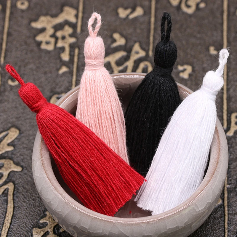 10pcs 5cm ผ้าฝ้ายขนาดเล็ก Tassels Trim DIY CRAFT เสื้อผ้า Bookmark ผ้าม่านบ้านสิ่งทอเครื่องประดับต่างหู Fringe trim