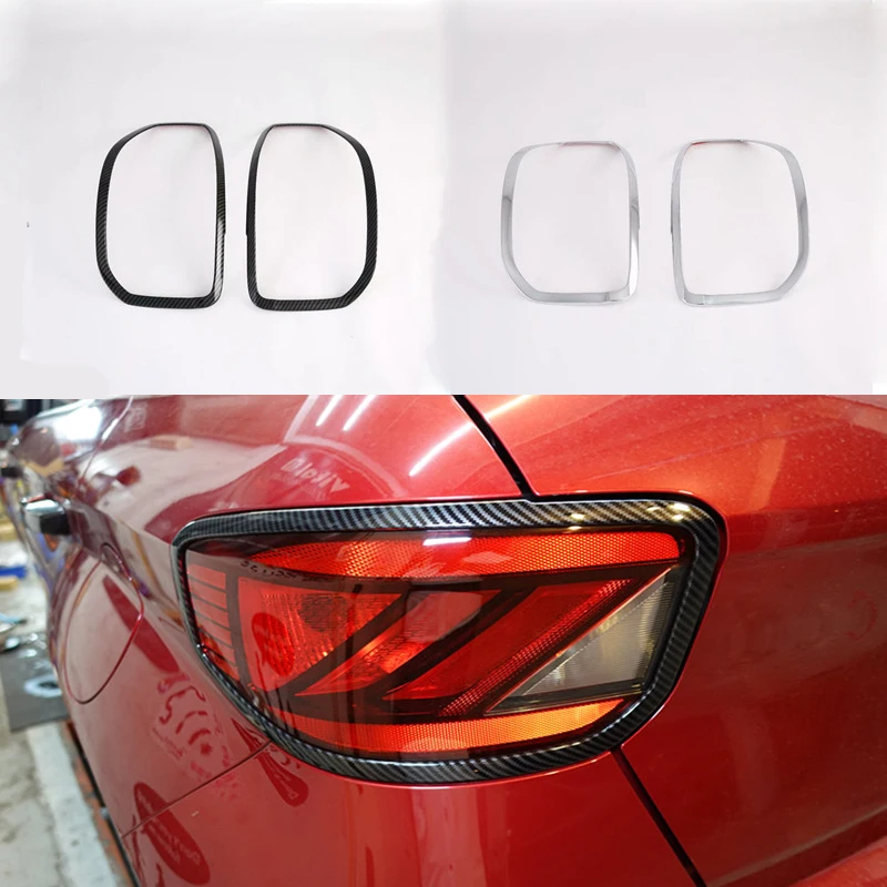 For Hyundai Venue 2019 2020 Carbon Fiber Tail Taillight Frame Trims Rear Light Lamp Cover Trim  Sticker Car Styling Accessories