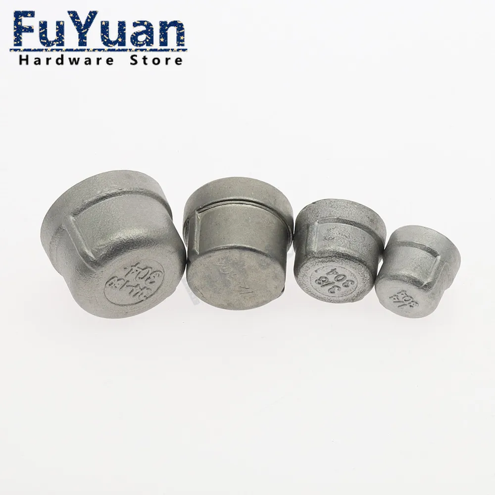 SS 304 stainless steel Inner Silk Tube Cap/Head/Tube Plug Pipe Fittings 1/8