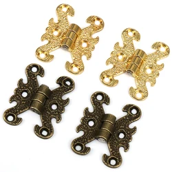 2 pz bronzo/oro piccole cerniere incisione scatola di Design cerniere per artigianato scatola di legno scatola regalo armadio cassetto portagioie