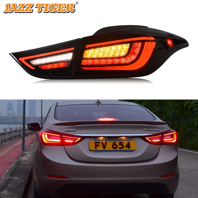 LED Car Taillight Tail Lamp Brake Reversing Reverse Rear Fog Light for Hyundai Elantra 2011 2012 2013 - 2016 Dynamic Turn Signal