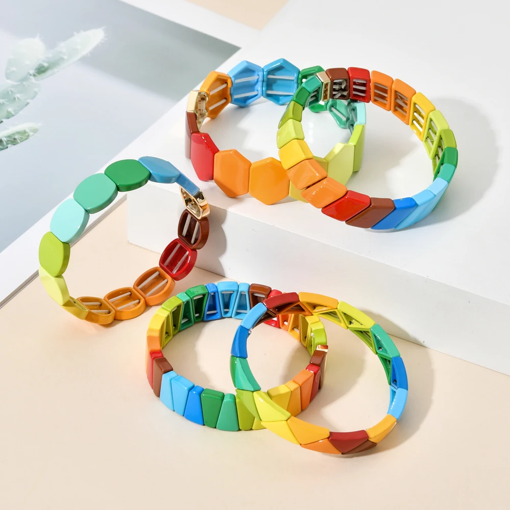 2023 Rainbow Summer Bracelets For Women Friendship Bracelet Jewelry Pulseiras Mujer Love Letter Beads Bracelet Gifts for Girl