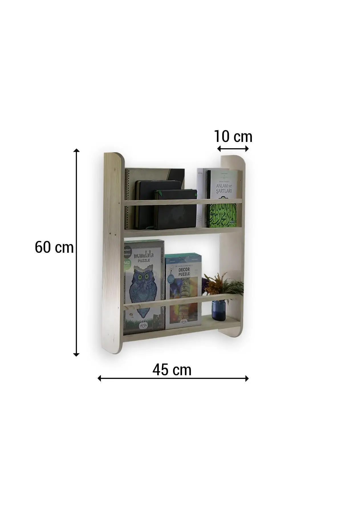Montessori Wooden Wall Rack-Bookshelf-Kids Room 2 Rack