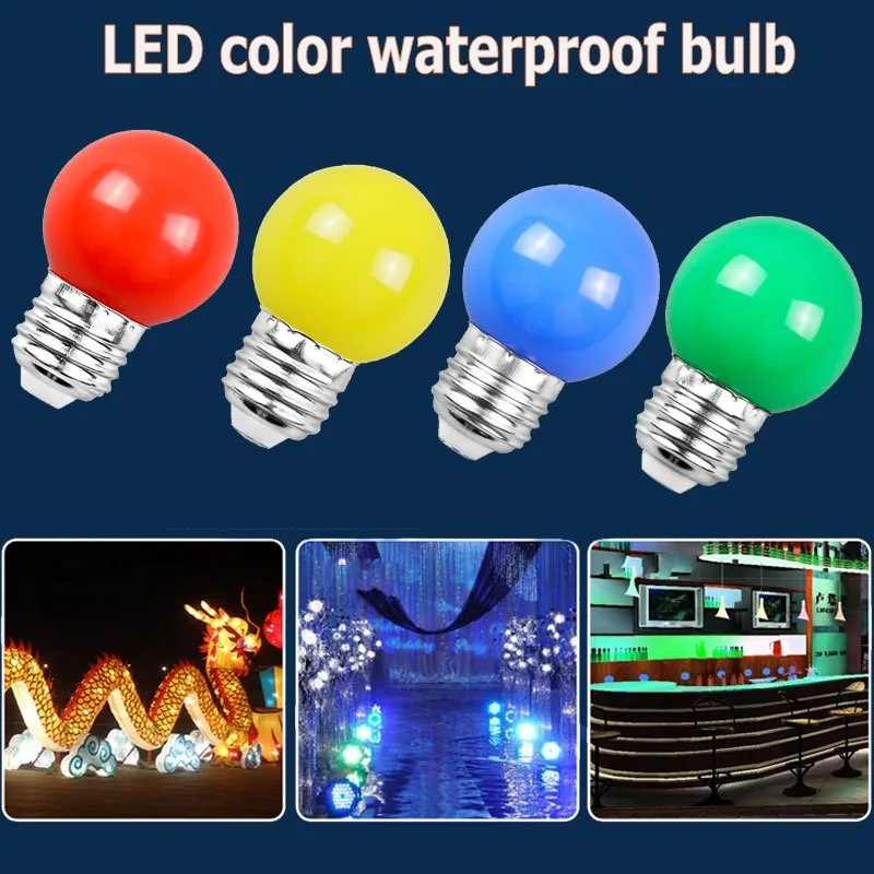 

1-20pcs Colour LED Bulb E27 220V G45 7 Color RGB Lampada LED Lamp SMD3528 Decor Holiday Christmas Lamparas Light Bulb Fashlight
