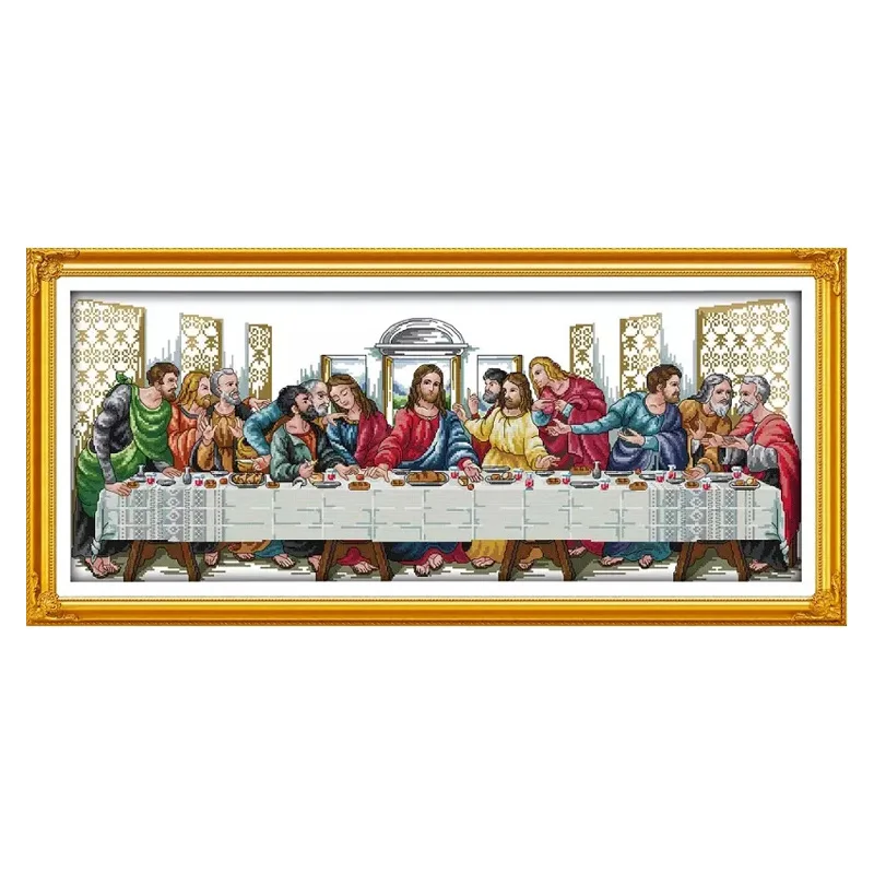 The Last Supper 3 Patterns Cross Stitch Kits Fabric Embroidery Set 11CT 14CT DIY Handmade Christmas Decorations For Home