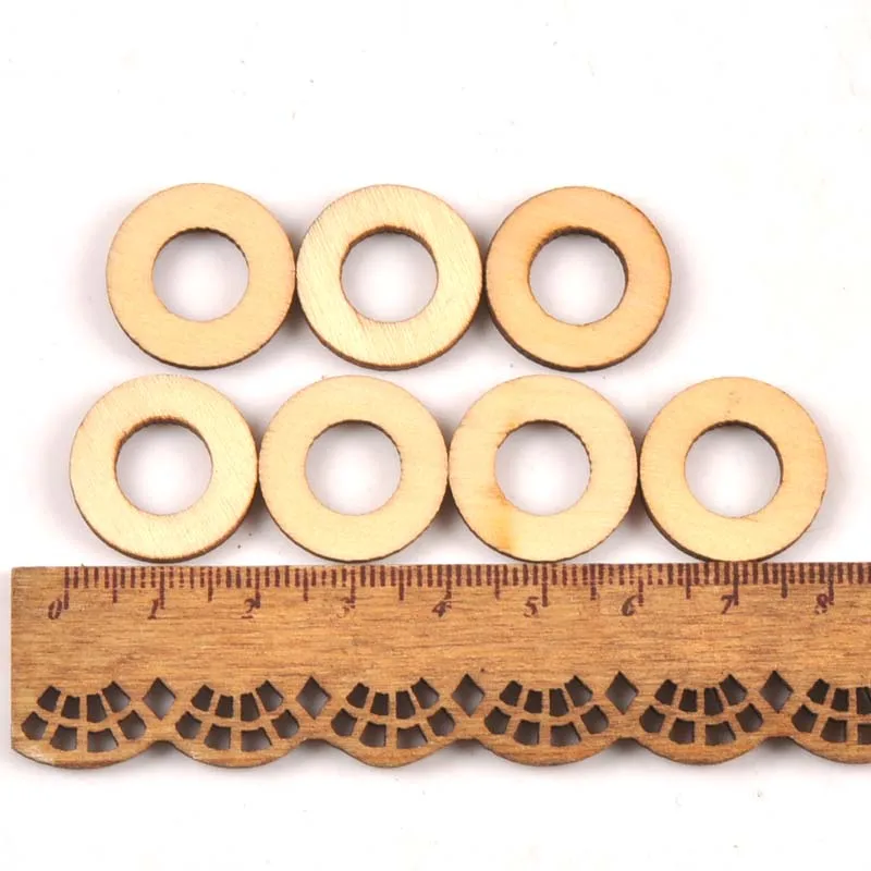 Wooden circle/ring Arts Scrapbooking ornament Crafts DIY Round handicraft Decoration 20/30/40/50/60/75mm mt2569