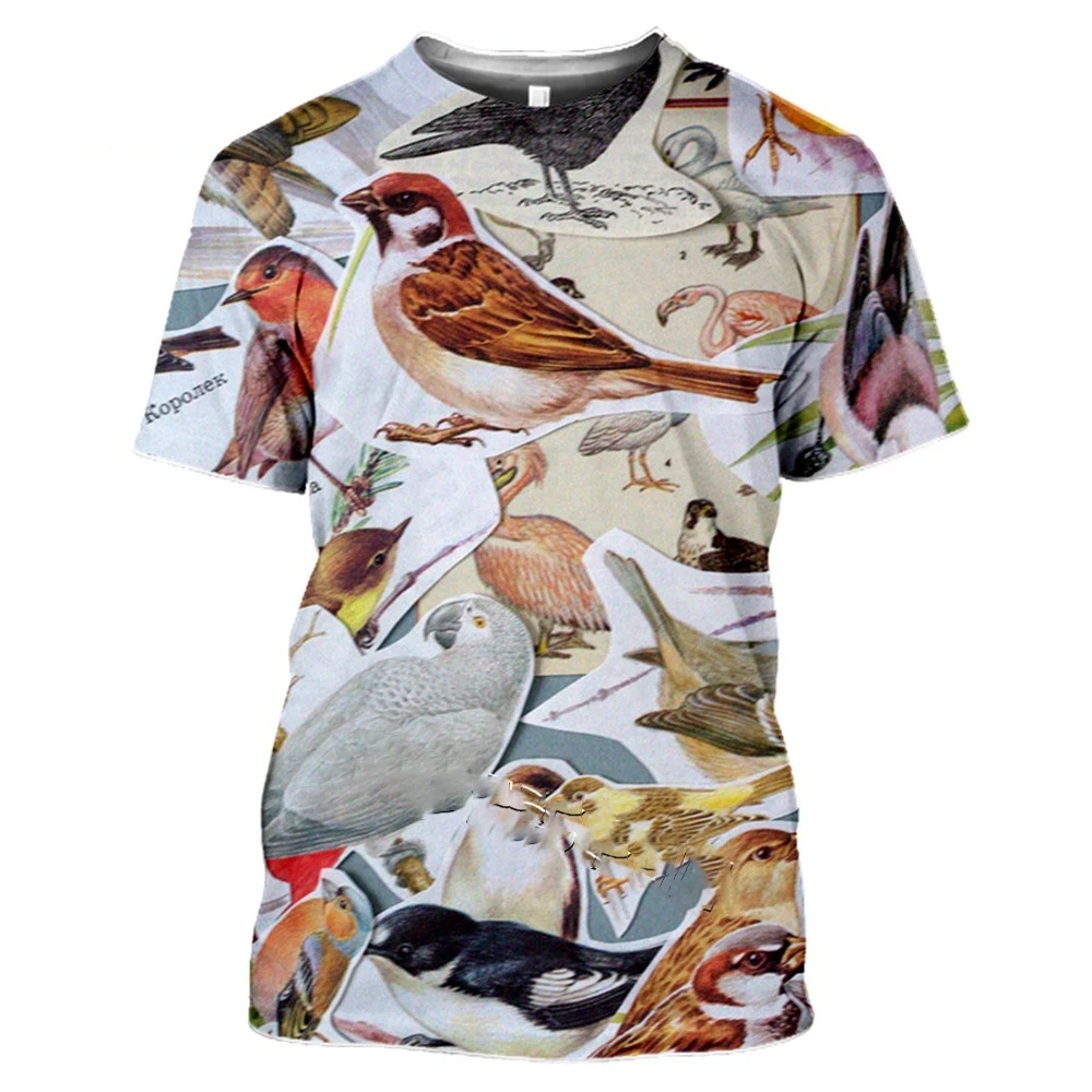 Animal Bird Insect 3d Print t shirt Summer Fashion Casual Short sleeve Tee Tops Streetwear Hip hop Homme Pullover Shirts