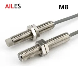 M8 Inductive Sensor Switch with Thread without Thread NPN PNP 3Wires Proximity Switches NO NC 1mm 2mm 3mm 4mm 6mm