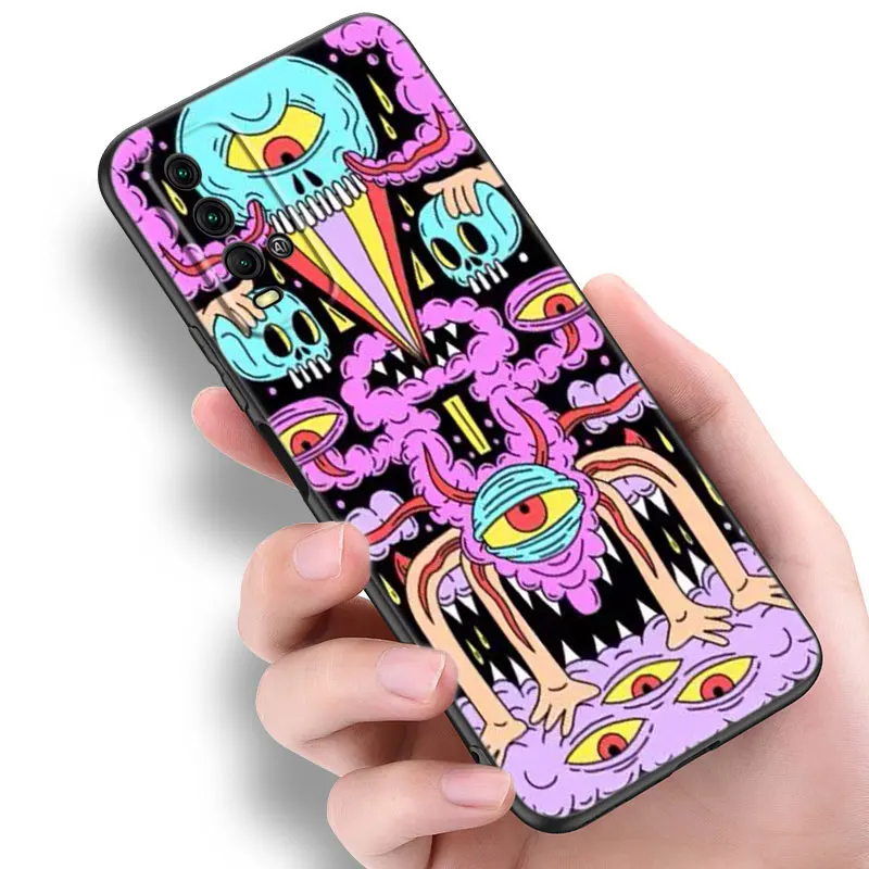 Colourful Psychedelic Trippy Art Silicone Case For Xiaomi Redmi Note 10 9 Pro Max 10s 9s 8 8A 7 Pro 9 9C 9A 9T 10T Soft Cover