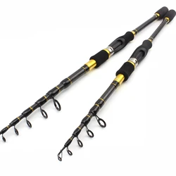 1.8m2.1m2.4m2.7m Portable lure rod Carbon M power lure 7g -28g Telescopic Fishing Rod Fish Hand Fishing Tackle Sea Rod pesca